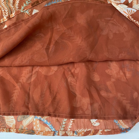 Joie Ruffle sleeves Fall Floral Print Blouse Smocked Neck  women’s size M - Picture 12 of 16